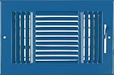10"w X 6"h 3-Way AIR SUPPLY GRILLE - DUCT COVER & DIFUSER - Flat Stamped Face - Blue [並行輸入品]