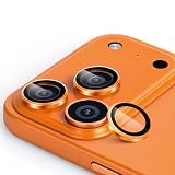 antalink 対応 iPhone 17 Pro / 17 Pro Max カメラ保護 カメラ保護カバー アルミ合金＋強化ガラス製 カメラフィルム 曇り防止 高透過率 黒縁取り 露出オーバー防止 指紋防止 自動吸着 気泡ゼロ 対応 いphone 17 Pro / 17 Pro Max レンズカバー 【2枚セット】(コズミックオレンジ)