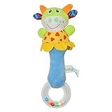 Nice Days（ナイス　ディズ）　 ベビーカー用おもちゃ ハンドル ガラガラ 超可愛い 動物 ぬいぐるみ 鈴を振る玩具 視覚 聴覚に刺激 出産お祝い プレゼント (牛)