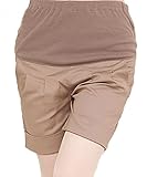 (ミコプエラ)Micopuella マタニティ ショートパンツ チノパン 妊婦 パンツ ストレッチ ウエストゴム 調節可能 (ライトベージュL)