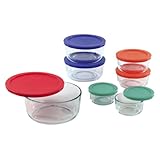 Pyrex 1081886 14pc. Storage Set w/Colored Free Lids by World Kitchen