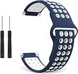 MOQIAN ガーミン用ベルト GARMIN交換用バンド Foreathlete/Forerunner 735XTJ 630J 620J 735XT 235J 230J 220J 735XTJ Approach S20/S5/S6 (Blue+white)