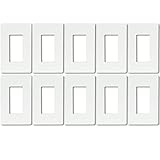 Enerlites 1-組ねじなし壁プレートカバー 壊れない 子どもに安全 ホワイト ライトアーモンド ブラック 1 Gang - 10 Pack SI8831-W