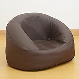 (DORIS) 子供 ソファ キッズ ソファ【パズ レザー調 ブラウン】 滑り止め加工 (KIC)