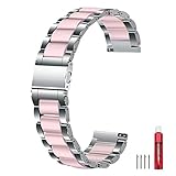 [Kai Tian] 20mmアンバーレジン時計バンド ウォッチバンドステンレススチールウォッチストラップ ローズゴールド アンバー