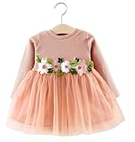 Vmasterstroke ワンピース ベビー 長袖 ベビードレス ふわふわ チュール切り替え ベビー服 赤ちゃん 子供 キッズドレス 女の子 フォーマル 幼児 七五三 出産祝い 結婚式 お宮参り 記
