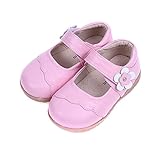 CHD ガールズシューズ　レザー　女の子靴　子供フォーマル靴 花　女の子 用 ドレス シューズ フォーマル 靴 発表会 結婚式 セレモニー 女の子 フォーマル 靴 (内寸14.5cm, ピンク)