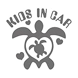 imoninn KIDS in car ステッカー　【シンプル版】　No.07　ホヌさん　（シルバーメタリック）