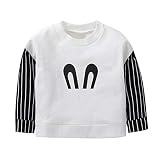 Chaufly ベビー服 子供服 Tシャツ カジュアル 子供 ウサギ耳 ロングスリーブ ベビー ストライプスエットシャツ かわいい トップス