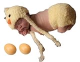(イモクリコ) Imocrico ベビー 着ぐるみ ひよこ 赤ちゃん 2017 年賀状 撮影 酉年 ふわもこ (ひよこコスチュームセット＋卵2個)