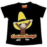 【本体綿100％】2017年 夏物 おさるのジョージ 帽子でいたずら 半袖Ｔシャツ Curious George ブラック◇95cm