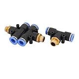 uxcell クイック継手 1/4BSP 3ウェイ 空気圧 エアクイック コネクタ 継手 カプラー 10mmの穴径 3個入り