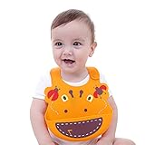 MIUSE　よだれかけ　スタイ　ビブ　食事用エプロン　防水　シリコン　ポケット付き　動物柄 (ビートル)