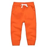 jojobabyユニセックス子供1 – 5歳コットンウエストゴム冬ベビーパンツさまざまな色 カラー: オレンジ