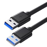 USB 3.0 ケーブル タイプAオス- Aオス 金属コネクタ搭載 高耐久性 5Gbps高速データ転送 車載MP3、カメラ、カメラ、TV Box、DVDプレーヤー、プリンタ、モデムなどと互換性あり 用 (1m)