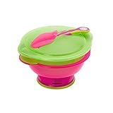 旅行吸引ボウル、ピンク/グリーン (Vital Baby) (x 4) - Vital Baby Travel Suction Bowl, Pink/Green (Pack of 4) [並行輸入品]