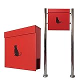 郵便ポスト郵便受けおしゃれかわいい人気北欧モダンデザインメールボックススタンド型マグネット付きレッド赤色ポストpm383s