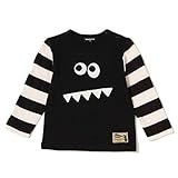 クレードスコープ(キッズ&ベビー)(kladskap) モンスター切り替えTシャツ【クロ/100】