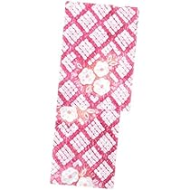 【美品】総絞りの赤ピンク紫花柄浴衣（夏の着物にも） yukata-00057.jpg