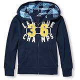 THE CHILDREN'S PLACE(ザ・チルドレンズプレイス) アクティブプラッドラインドバーシティグラフィックジップアップフード タイダル アウターパーカー 5～6歳【並行輸入】