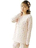 【小丸子の花轮クン】コットンだから肌に優しい！ マタニティ 授乳口付き ルームウェア コットン 100％绵 前開き 産前産後 セットアップ 全2色 (XL, ピンク)