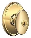 Schlage f51asie605wkf f51 a FシリーズSiena 605 WKFウェイクフィールドDeco Roseエントリドアロック、明るい真鍮