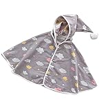 二丁目 ＵＶカット ベビーケープ ガーゼハン制 出産祝い プレゼント (gray/cloud)