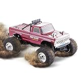 FMS 1/10 フォード F-100 RC モンスタートラック、RC クローラー RTR 2WD オフロードトラック ウィーリーバー付き、高トルクモーター、大人のためのホビーグレードリモコンカー (black)