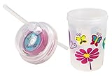 nuSpin Kids 8 oz Sip & Spin Straw Cup, Butterflies Fly Around When You Drink by nuSpin Kids