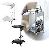 サイドテーブル キャスター付き サイドチェスト ナイトテーブル サイドテーブルワゴンタワー TOWER(ブラック)