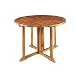 チークナチュラル／【単品】 Abelia ガーデンテーブル テーブル チーク 折りたたみ 庭 机 円形 折りたたみ ガーデンファニチャー