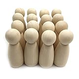 Kissteether 20pcs ウッドピープル（女の子）1.77インチ（45mm）ソリッドハードネイチャー未完成高品質ギャングウェイレディペイントまたはステンドドウッドドール (木の色 20pcs