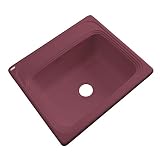 ウェリントン差し込み式アクリル25 x 22 x 9 0-holeシングルボウルキッチンシンクでラズベリーPuree
