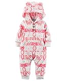 カーターズ ロンパース carter's 女の子用ホワイトxピンクトライバル柄耳フードフリース地ジャンプスーツ (24months(83-88cm)) [並行輸入品]