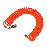 (M8コイル エア ホース 15M 全長 8mm x 5mm 柔軟性 PU チューブ レッド*5 * 15m)