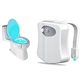 LANIEKA トイレライト　人感センサー　便器ライト　LEDセンサー　夜灯　8色変換可　防水 省エネルギー 電池式 トイレ用
