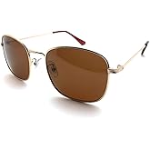 POLARIZED METAL SQUARE SUNGLASS（偏光メタルスクエアサングラス）艶消しGOLD × 偏光BROWN