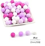 Mamimami Home 歯固め 100%純粋なシリコーン ビーズ 4色 50個/バッグ おしゃぶり 歯がため DIY 授乳 ネックレス ライト ガラガラ 赤ちゃんの玩具 幼児 新生児 誕生祝い 出