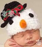 雪だるまのかわいいニット帽！ベビー キッズ 赤ちゃん 幼児 子供用 防寒 クリスマス プレゼント オリジナルステッカー入り