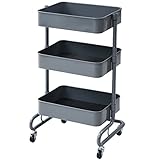 山善(YAMAZEN) バスケットトローリー LBTA-3 グレー(つやあり)