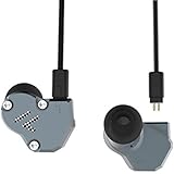 HiFiHear RevoNext QT2着脱イヤホン2PIN 3.5MMのカナル型2DD + 1BAハイブリッドイヤホンカナル型高音質と高い遮音ベース中国語イヤホンアルミニウム合金イヤホン1グループバランスドアーマチュア と2グループ動的（灰色）を備え グレー