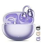【2026 耳掛け式ワイヤレスイヤホン オープンイヤー Bluetooth5.4 HiFi 低遅延 HD通話 50時間再生 IPX5防水 超軽量5g 快適装着 自動ペアリング iPhone/Android対応(紫)