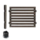 SINAPP ウッドフェンス ボーダーフェンス 目隠し 連結セット 木製 柵 SIK2273 平地用, ダークブラウン