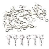 ネジヒートン アクセサリー パーツ ハンドメイド キーホルダー 金具 紐止め金具 DIY 用 uvレジン セット シルバー 100個 4*8mm