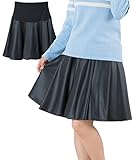 Sweet Mommy マタニティスカート レザー調 裏起毛 ボトム コットン混ウエストリブ ベルトループ付き あったか 大きいサイズ ズボン 産前産後 マタニティ 秋 冬 親子コーデ可フェイクレザー