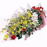 華やかなランとバラの花束