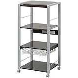 エムケー精工 レンジ台 4段 ロータイプ ブラウン 幅57 奥行45 オープンラック フローリエ 新型