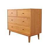 ローチェスト 幅100 奥行42 高さ78cm アルダー材 引出し4杯 キャビネット リビングボード ロータイプ