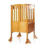 Contemporary Kitchen Helper Step Stools Honey Adjustable Hight For Kids [並行輸入品]