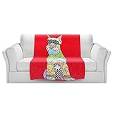 ブランケットウルトラソフトFuzzy 4サイズ！DIANOCHEデザインからby Marley Ungaro Schnauzer DogレッドホームDecor Unique Designer芸術的スタ